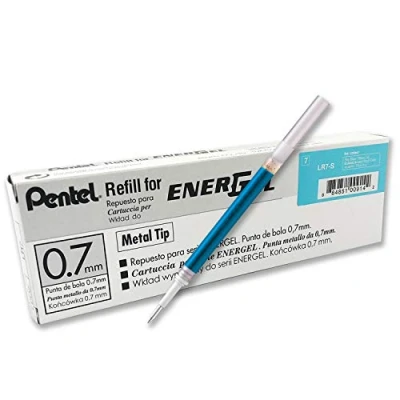 Abbildung von Pentel LR7 SX Nachfüllmine für Ener Gel Stifte 0,7mm Kugelspitze, hellblau, 12 Stück
