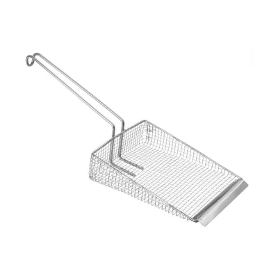 Abbildung von HENDI Frittierschaufel 47 x 18 cm Edelstahl mit 15 Drahtgriff, Gastro Imbiss Netzbackschaufel