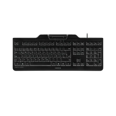 Abbildung von CHERRY KC 1000 SC, Deutsches Layout, QWERTZ Tastatur, kabelgebundene Security Tastatur mit integriertem Chipkarten Terminal, Blauer Engel, Schwarz