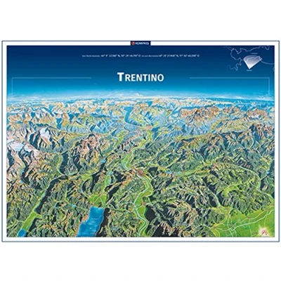 Abbildung von KOMPASS Panorama Poster Trentino, Trento: Plano in der Rolle