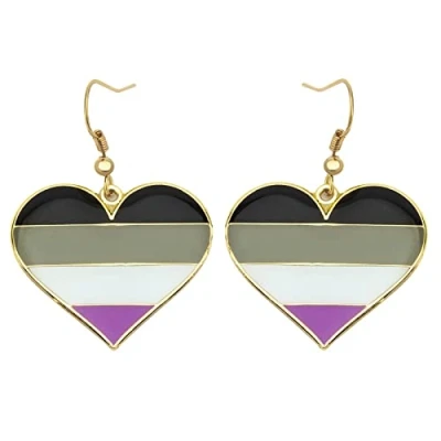 Abbildung von Asexual Pride baumelnde Ohrringe Gay &amp; Lesben LGBT Geschenke Regenbogen Schmuck