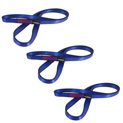 Abbildung von NewDoar Kletterschlinge 16 mm Nylon Schlingenläufer 22 KN 4840 LB Kletterseil zum Klettern, Erstellen von Ankersystemen, Abseilausrüstung, perfekt für Baumarbeiten Blue/120/3