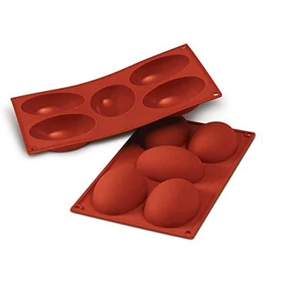Abbildung von Silikomart Silikonbackform HALF EGG SF041, Rot