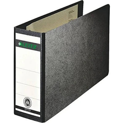 Abbildung von Leitz Qualitäts Ordner 180 A5 quer, Schwarz, 80 mm Rücken, Querformat, Einband aus Hartpappe, 10760000