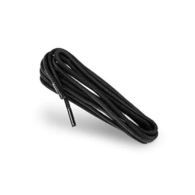 Abbildung von Kaps Gewachste runde Schnürsenkel, 100% natürlicher Baumwolle, stilvolle Schnürsenkel für Anzug und Freizeitschuhe (75 cm /4 bis 5 Schnürösenpaare / 91 Schwarz)
