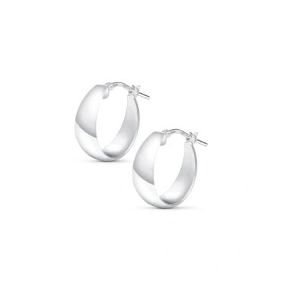 Abbildung von Amberta Damen 925 Sterling Silber Dicke Ohrringe: Ohrringe 15 mm