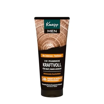 Abbildung von Kneipp MEN 2 in 1 Dusche Kraftvoll, belebendes Duschgel für Haut und Haar, harmonischer Duft mit warmen holzigen Noten, Zedernholzöl Eichenextrakt, 200ml