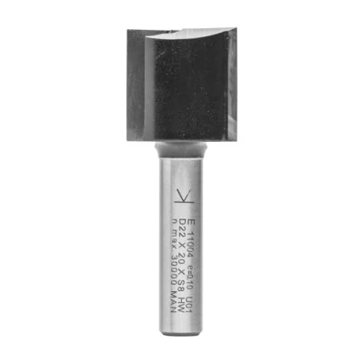 Abbildung von ENT 11004 Nutfräser HW, Schaft (S) 8 mm, Durchmesser (D) 22 NL 20 SL 32 GL 52 mit HW Grundschneide