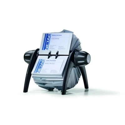 Abbildung von Durable Rollkartei Visifix Flip Vegas, für 400 Visitenkarten, Register A Z, schwarz, 241701