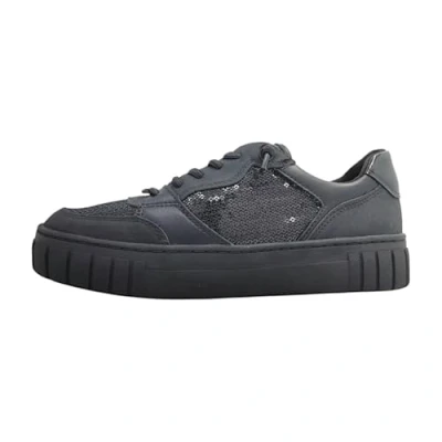 Abbildung von MARCO TOZZI Damen Plateau Sneaker mit Schnürsenkeln Freizeit, Schwarz (Black Comb), 41 EU