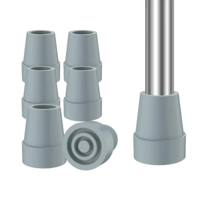 Abbildung von supregear Rohrspitze (6 Pack), 19 mm Ersatz für Gehen Cane Krücke Stöcke Hochfest Kautschuk und Kohlenstoff Schwarz Gemischte Rutschfest Stabil Fußpad Falten Zubehör, Grau