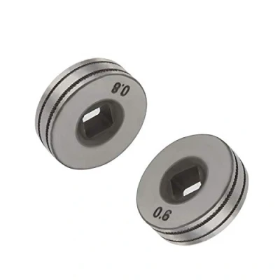 Abbildung von 2 Stück 0,6/0,8 mm Draht Vorschubrollen, Rollräder, gerändelte Rille, 25 Durchmesser, passend für SSJ16 Drahtzufuhr, MIG MAG Schweißer, Ausrüstungsteile