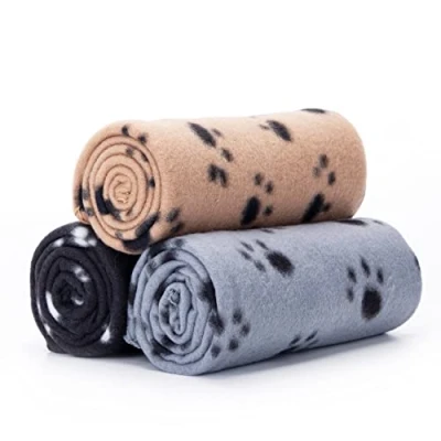 Abbildung von Nobleza 3 x Hundedecke Fleece Weiche Fleecedecke Waschbar Katzendecke Hunde Decke Outdoor Flauschig Deck für Haustier Katzen Welpen Warme Matte (S)