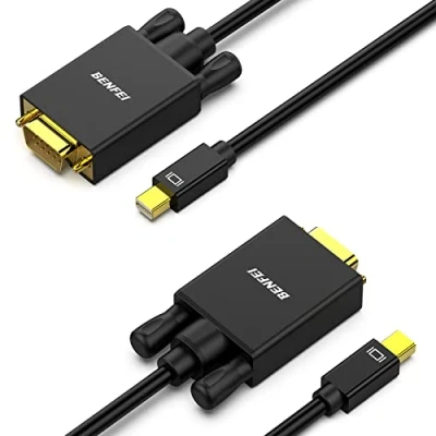 Abbildung von BENFEI Mini DisplayPort auf VGA Kable, 1,8m 2 Stück Vergoldet 1080P DisplayPort(Thunderbolt) zu Kabel für MacBook, Surface Pro usw.