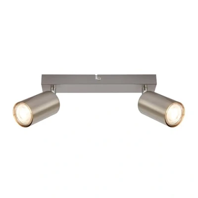 Abbildung von BRILONER Deckenlampe schwenkbar, GU10 Fassung, max. 9 W, Deckenleuchte, Lampe, Wohnzimmerlampe, Schlafzimmerlampe, Küchenlampe, Deckenstrahler, Deckenbeleuchtung, 25,5cm, Nickel Matt