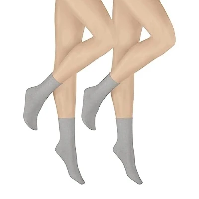 Abbildung von Hudson Damen Only 2 Pack Rollrand Socken, Silber 0502, 35/38 (2er Pack)