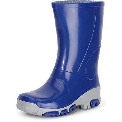 Abbildung von Ladeheid Kinder Mädchen Jungen Gummistiefel Regenschuhe LARB015 (Kornblume Grau, 25 26 EU)