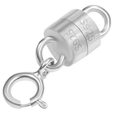 Abbildung von Belle Vous Reines 925er Silber Kette Magnetverschluss Schmuck 6mm x 16mm Leichter Karabinerverschluss DIY Kettenverlängerung für wie Halsketten, Armbänder und Fußkettchen