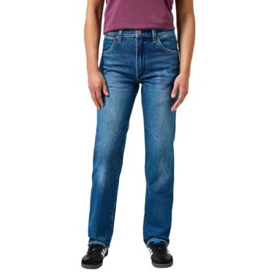 Abbildung von Wrangler Sunset Jeans Straight Leg, Damen, Größe: 27x32, Dark wash