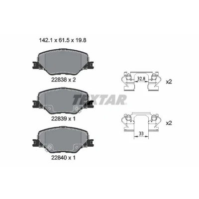 Abbildung von TEXTAR 2283801 Bremsbelagsatz mit akustischer Verschleißwarnung Zubehör OPEL: Insignia B Sports Tourer, Grand Sport