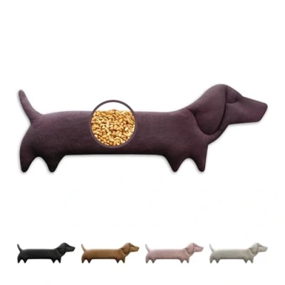 Abbildung von LESCHI Körnerkissen für Mikrowelle (52x20 cm), aus 100% Bio Baumwolle und Weizen, Hund Lila, Wärmekissen, Nackenwärmer ideal als Wärmespender bei Verspannungen an Nacken Schulter Hals Rücken