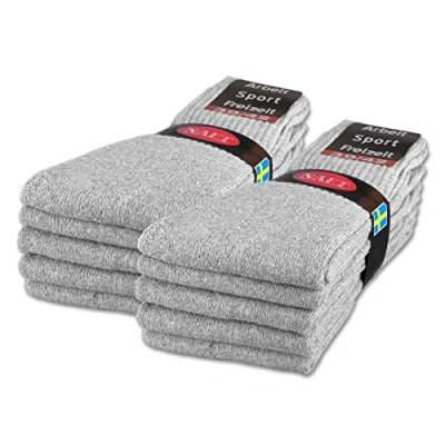 Abbildung von sockenkauf24 10 20 30 Paar Sportsocken Tennissocken Arbeitssocken Herren &amp; Damen Socken Baumwolle (43 46, Hellgrau)