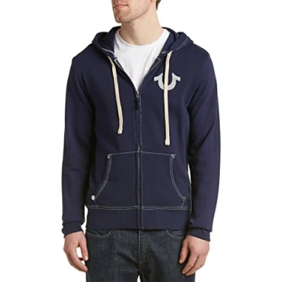 Abbildung von True Religion Herren Buddha Logo Zip Hoodie3 Kapuzenpullover, Navy, Medium