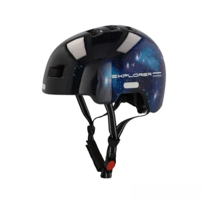 Abbildung von FISCHER BMX Fahrradhelm, Radhelm, Dirt Bike Helm Plus Universe, S/M, 54 59cm, schwarz, mit integriertem LED Rücklicht