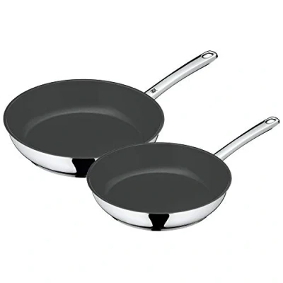 Abbildung von WMF Pfannen Set »Devil Bratpfannen Induktion«, Cromargan® Edelstahl Rostfrei 18/10, (Set, 2 tlg., 1x Bratpfanne Ø 24 cm, 28 cm), für alle Herdarten geeignet, ergonomischer Edelstahlgriff