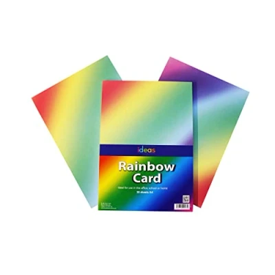 Abbildung von Bright Ideas Lebendige Regenbogen Karte, 30 Blatt, A4, ca. 29,7 cm x 21 cm, 200 g/m², Schreibwaren und Karton, für Kunst Handwerk, ideal Schulen, Basteln zu Hause Kinder Scrapbooking