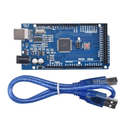 Abbildung von Mega 2560 R3 Board, Entwicklungsboard mit USB Kabel Kompatibel Modul Verbessert Datenkabel Stromversorgung 6,5 12V Arduino IDE