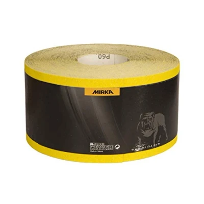 Abbildung von Mirka Yellow Schleifpapier Schleifrolle / 115mm x 50m P40 Schleifen von Hartholz, Weichholz, Farbe, Spachtel, Kunststoff 1 Rolle