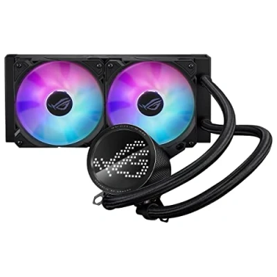 Abbildung von ASUS ROG Ryuo III 240 RGB All in One Flüssig CPU Kühler (2x adressierbare 120 mm ARGB Radiatorlüfter, Anime Matrix LED Display, kompatibel mit Intel LGA 1700, 115x, 1200 &amp; AM4, AM5 Sockel), Schwarz