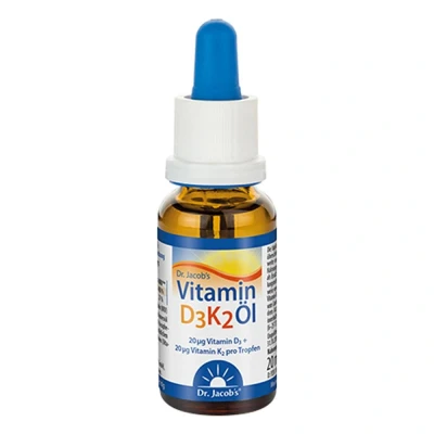 Abbildung von Dr. Jacob&#039;s Vitamin D3K2 Öl 800 IE/20 mcg D3+K2 640 Tropfen