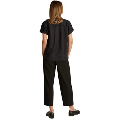 Abbildung von Tommy Hilfiger Collarless Blouse Hemdbluse, Damen, Größe: 42, Black