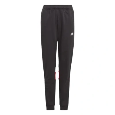 Abbildung von adidas Unisex Kinder Tiberio 3 Stripes Colorblock Fleece Pants Kids, Black/Better Scarlet/White, 15 16 Years