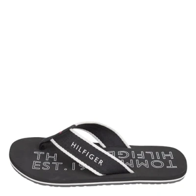 Abbildung von Tommy Hilfiger Herren Flip Flops Sporty Beach Sandal Badeschuhe, Schwarz (Black), 40 EU