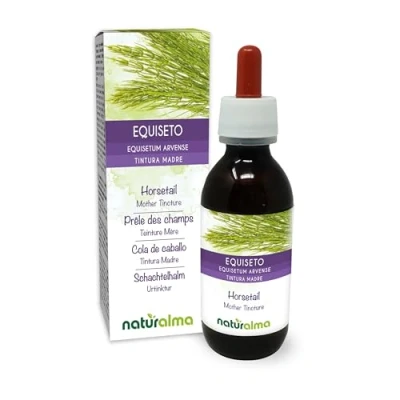 Abbildung von Acker Schachtelhalm oder Pferdeschwanz (Equisetum arvense) Kraut Alkoholfreier Urtinktur Naturalma Flüssig Extrakt Tropfen 120 ml Nahrungsergänzungsmittel Veganer