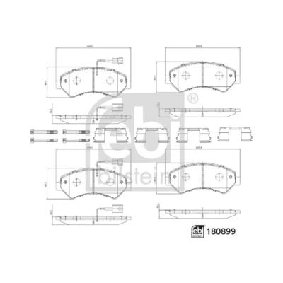 Abbildung von FEBI BILSTEIN 180899 Bremsbelagsatz FIAT: Ducato III Van, Platform / Chassis, Minibus, CITROËN: Relay II Minibus