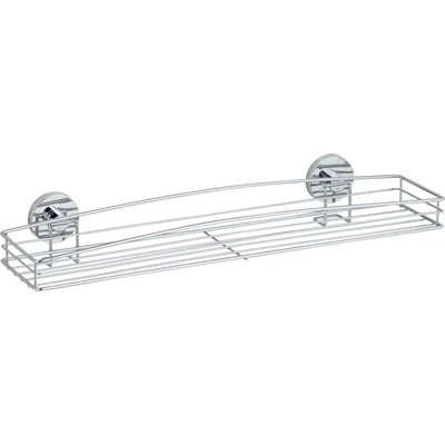 Abbildung von WENKO Vacuum Loc Wand Maxiablage Milazzo, Bad Wandregal im Drahtkorb Design, Befestigen ohne Bohren, Verchromtes Metall, 52,5 x 8,5 16 cm
