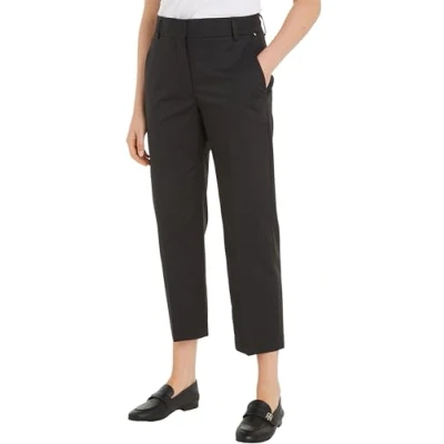 Abbildung von Tommy Hilfiger SLIM Straight Stoffhose, Damen, Größe: 42, Black