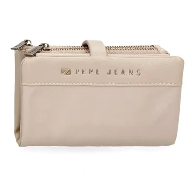 Abbildung von Pepe Jeans Joumma Bags Morgan Casual Tagesrucksack, Reisetaschen, beige und schwarz, Kunstleder für Damen, beige, Talla única, Geldbörse