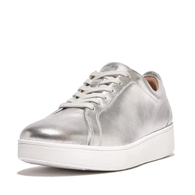 Abbildung von Fitflop Damen Rally Leder Sneaker, Silver, 37 EU