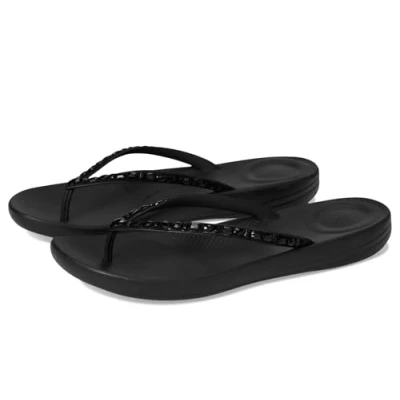 Abbildung von Fitflop Zehentrenner »iQUSHION MULTI CRYSTAL«, Sandale, Flats, Pool Slides mit Schmucksteinen verziert