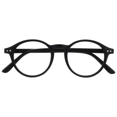 Abbildung von OPULIZE REY Lesebrille Runder Retro Rahmen Mattschwarz Herren Damen Federscharniere R56 1 +1.00