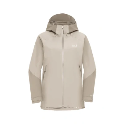 Abbildung von Jack Wolfskin Unbound Adventure Regenjacke / wasserabweisende Jacke, Damen, Größe: Small, Pale sand