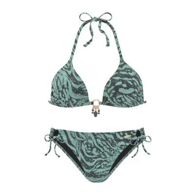 Abbildung von Bruno Banani Bikini, Damen, Größe: 32xA/B, Jade bedruckt