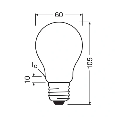 Abbildung von Osram LED Superstar Classic Lampe A 75 in klassischer Kolbenform aus gefrostetem Glas, 5 W, 1055 lm, E27 Fassung, warmweißes Licht mit 2700 K, EEK A, 60 mm Durchmesser, 2er Pack