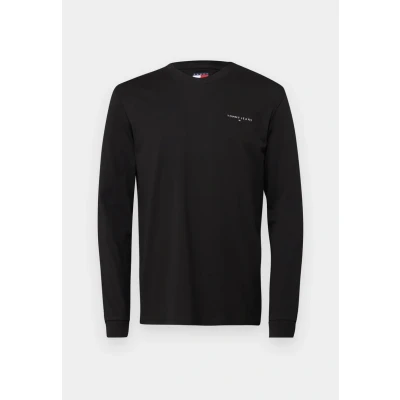Abbildung von Tommy Jeans Linear Chest TEE Langarmshirt, Herren, Größe: 60, Black