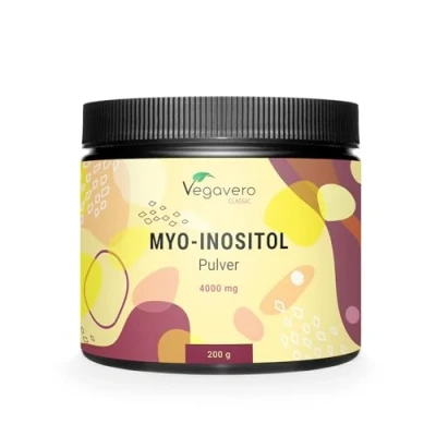 Abbildung von Myo Inositol Vitalstoffe für die Periode und PCO Syndrom 4000mg Pro Dosis Laborgeprüft &amp; Vegan 200g Pulver in recylebarer Dose Ohne Zusätze Deutsche Produktion Vegavero®